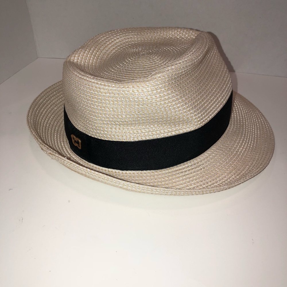 Eric Javits Cream Straw Trilby with Black Band